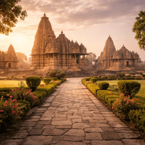 Khajuraho ancient temple architecture symbolizing devotion, art, and spiritual expression.
