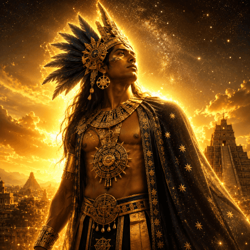 Citlalatonac under the Aztec night sky