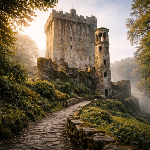 Blarney Stone as a legendary stone castle symbolizing eloquence, luck, and ancient Irish charm
