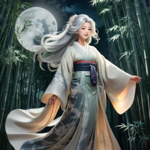 "Kaguyahime, the radiant moon princess from Japanese folklore."