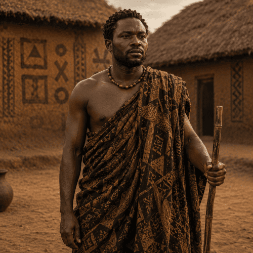 Kwase Benefo depicted as a sacred feminine figure symbolizing fertility, womanhood, and ancestral strength