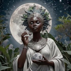 Depiction of Mawu, the Creator Goddess of the Dahomey tradition.