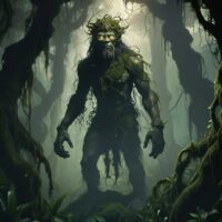 Mythlok - Arapayan Mythical figure of Arapayan standing tall beneath a green forest canopy.