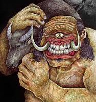 Mythlok - Bungisngis art Illustration of Bungisngis, a one-eyed creature from Filipino folklore