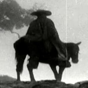 Mythlok - El Charro Negro real_ El Charro Negro riding through a moonlit path, cloak billowing and eyes glowing faintly in the shadows.