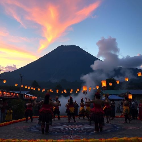 Magayon Festival : Birth of a Volcano Magayon Festival showing the dramatic birth of a volcano with vibrant cultural elements.