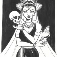 Mythlok - Magwayen art Divine sea figure Magwayen holding a conch shell.