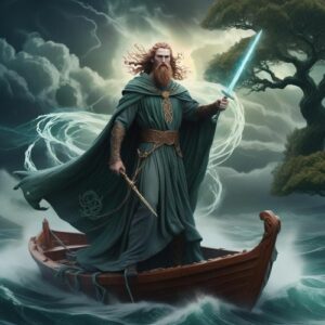 Illustration of Manannán Mac Lir, Celtic sea god