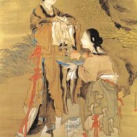 Mythlok - Samsin Halmeoni art Illustration of Samsin Halmeoni, the Korean goddess of childbirth, blessing a newborn