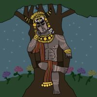 Mythlok - Sidapa modern Mythological illustration of Sidapa surrounded by shadows