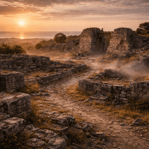 Troy, the legendary battlefield with ancient constructions and fortified buildings