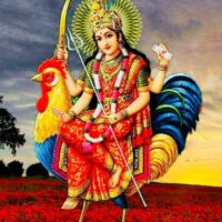 Aditi, the Vedic goddess of the infinite sky with her vahana