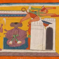 Mythlok - Angada traditional Traditional painting of Angada staling Ravana's crown