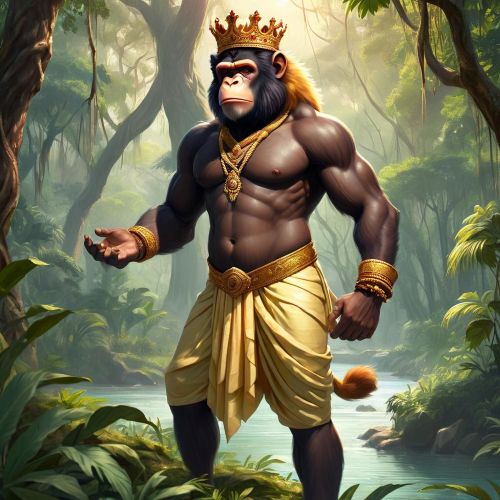 The Vanara prince Angada standing in a forest