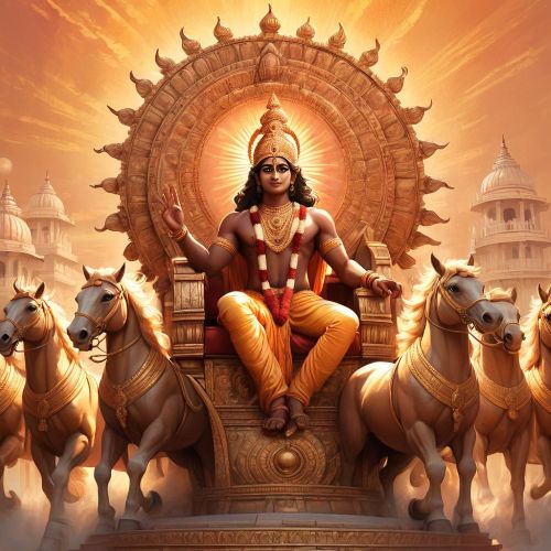 Aruna driving the sun's chariot