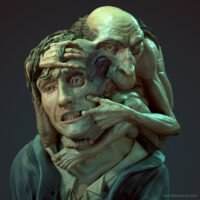 Mythlok - Aufhocker modern Modern sculpture of Aufhocker