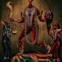 Mythlok - Chinnamasta art Modern painting of the Indian goddess Chinnamasta