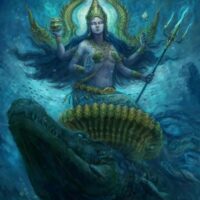 Mythlok - Danu art Modern Painting of the Indian Goddess Danu