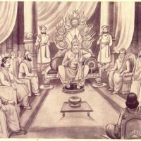 Mythlok - Dasharatha drawing Drawing of King Dasharatha and his court