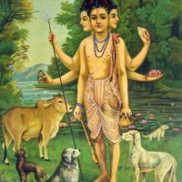Mythlok - Dattatreya Painting Painting of Indian god Dattatreya