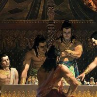 Mythlok - Dhrishtadyumna art A painting of Drishtadyumna and Pandavas