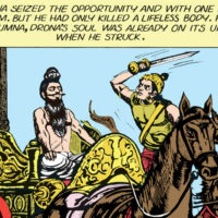 Mythlok - Dhrishtadyumna comic A comic featuring Drishtadyumna killing Drona