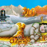 Mythlok - Grihapati art Painting of Grihapati, the Avatar of Shiva as a baby