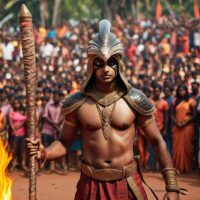 Mythlok - Iravan Iravan from Indian mythology: a youthful warrior with a cobra hood above his head, dressed in traditional armor, holding a sword