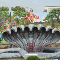 Mythlok - Kaliya Naag statue A statue of Krishna dancing on the head of Kaliya Naag