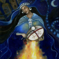 Mythlok - Kueyen art Artistic representation of Mapuche Moon Goddess Kueyen