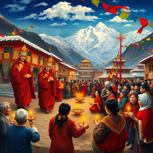 Losar : Tibetan New Year Losar, The Tibetan New Year being celebrated in the Himalayas