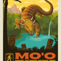 Mythlok - Mo'o poster A poster showing an image of Mo'o
