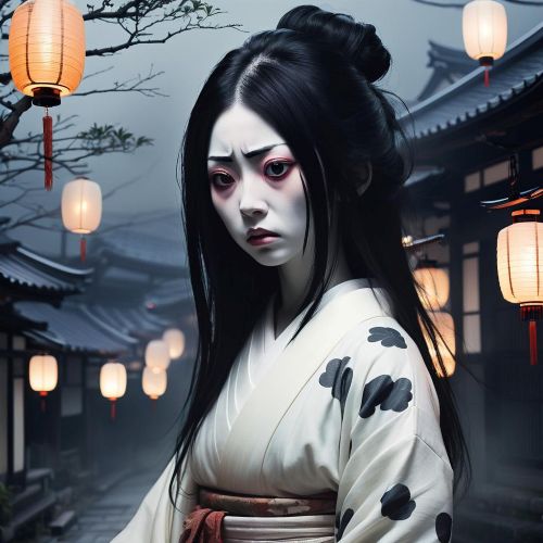 Oiwa : The Vengeful Ghost a haunting portrait of Oiwa, the Japanese ghost from Yotsuya Kaidan