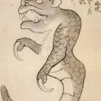 Mythlok - Raiju traditional Traditional drawing of The Japanese Thunder Beast Raiju