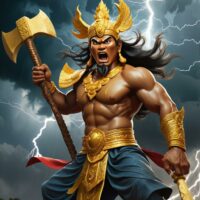 Mythlok - Ream Eyso illustration of Ream Eyso, the Cambodian thunder god.