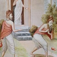 Mythlok - Rishi Gautama with Indra Painting of the Indian sage Rishi Gautama with Indra