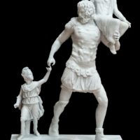 Mythlok - Aeneas statue A statue of Aeneas, his father and son