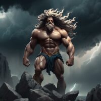 Mythlok - Alcyoneus Alcyoneus from Greek mythology: a towering, muscular Giant with wild hair and glowing eyes,