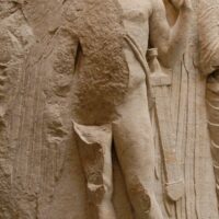 Mythlok - Androktasiai carving Stone carving of Androktasiai