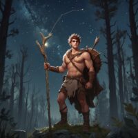 Mythlok - Arcas image of Arcas, a demigod from Greek mythology: a youthful Arcadian hunter