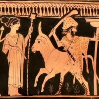 Mythlok - Argus Panoptes pottery A classical pottery painting of Argus Panoptes