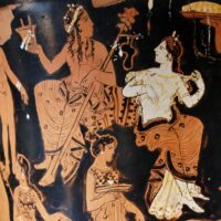 Mythlok - Ariadne pottery Pottery painting of Ariadne with Bacchus