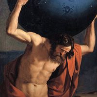 Mythlok - Atlas painting Painting of the Greek Titan Atlas