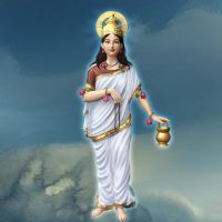 Mythlok - Brahmacharini painting Digital artwork of the navarathri goddess Brahmacharini