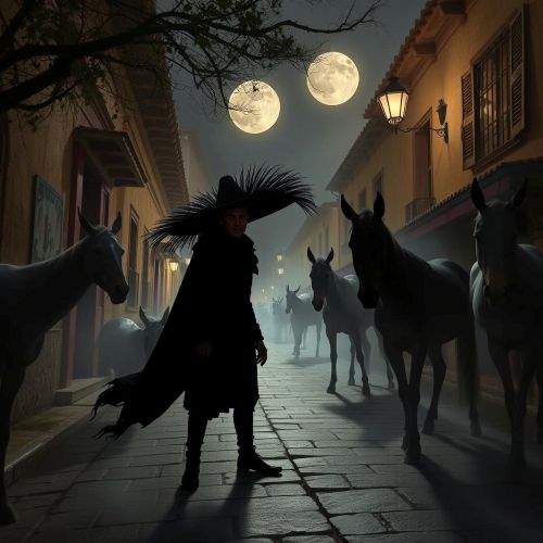 El Sombrerón : The Shadowy Suitor El Sombrerón from Guatemalan folklore — a short, shadowy man with a massive black sombrero