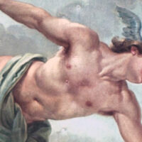 Mythlok - Hermes painting Painting of the Greek God Hermes