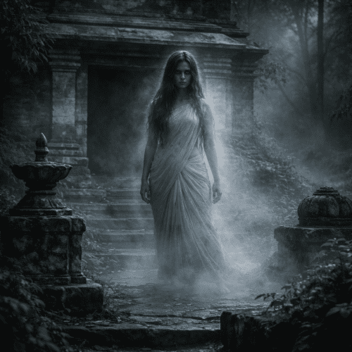 image of Kalliyankattu Neeli, a Yakshi from South Indian folklore.