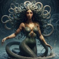 Mythlok - Lahamu an image of Lahamu, the primordial goddess from Babylonian mythology.