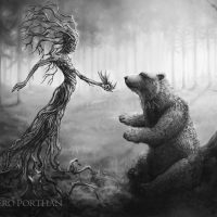 Mythlok - Mielikki illustration An illustration of the Finnish forest goddess Mielikki