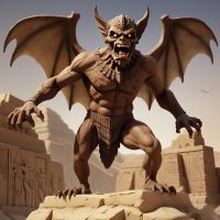Mythlok - Pazuzu Pazuzu as a living mythological entity with deep olive-brown skin tone
